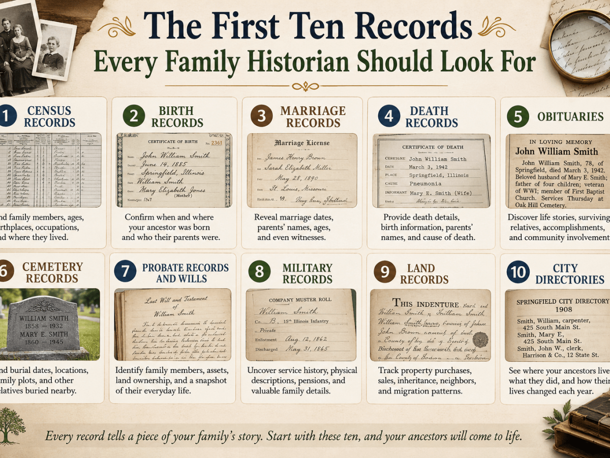 The First Ten Records Every Family Historian Should Look&nbsp;For